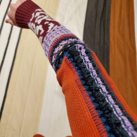 Free People Orange Knit Cuff Thermal - Picture 6 of 7